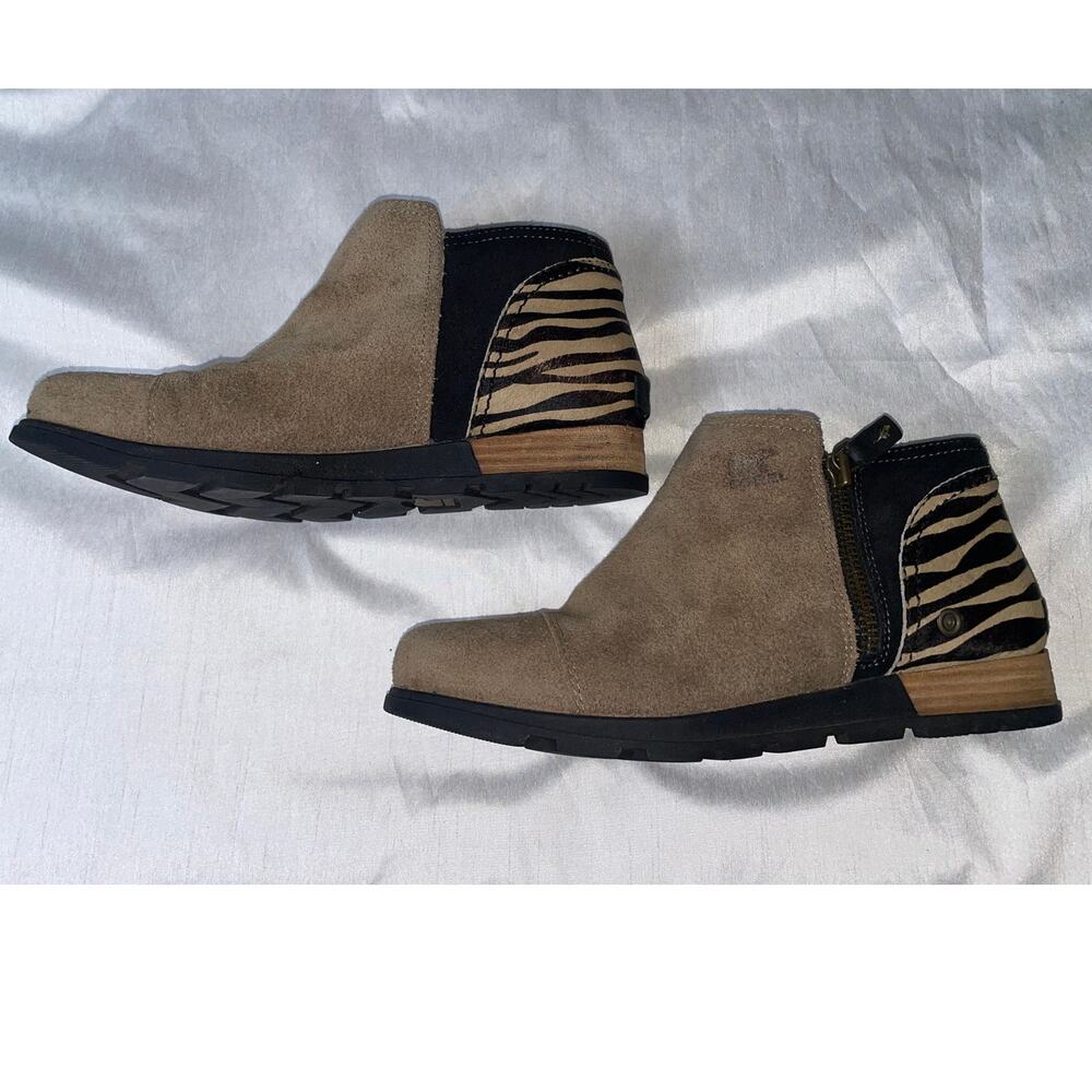 Sorel Major‎ Ankle Boots - Women's Size 9.5 - Suede w/Zebra Pattern - Picture 3 of 11